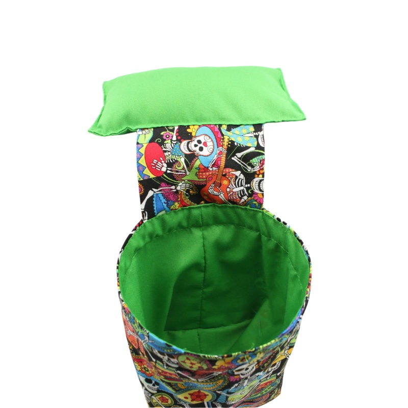 Handmade Pin Cushion & Thread Catcher – Sugar Skull Green