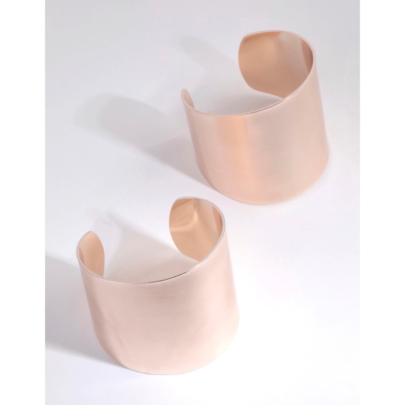 Rose Gold Thick Double Cuff Bracelet