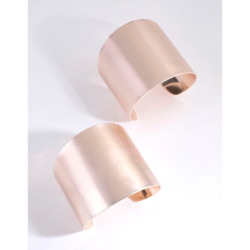 Rose Gold Thick Double Cuff Bracelet