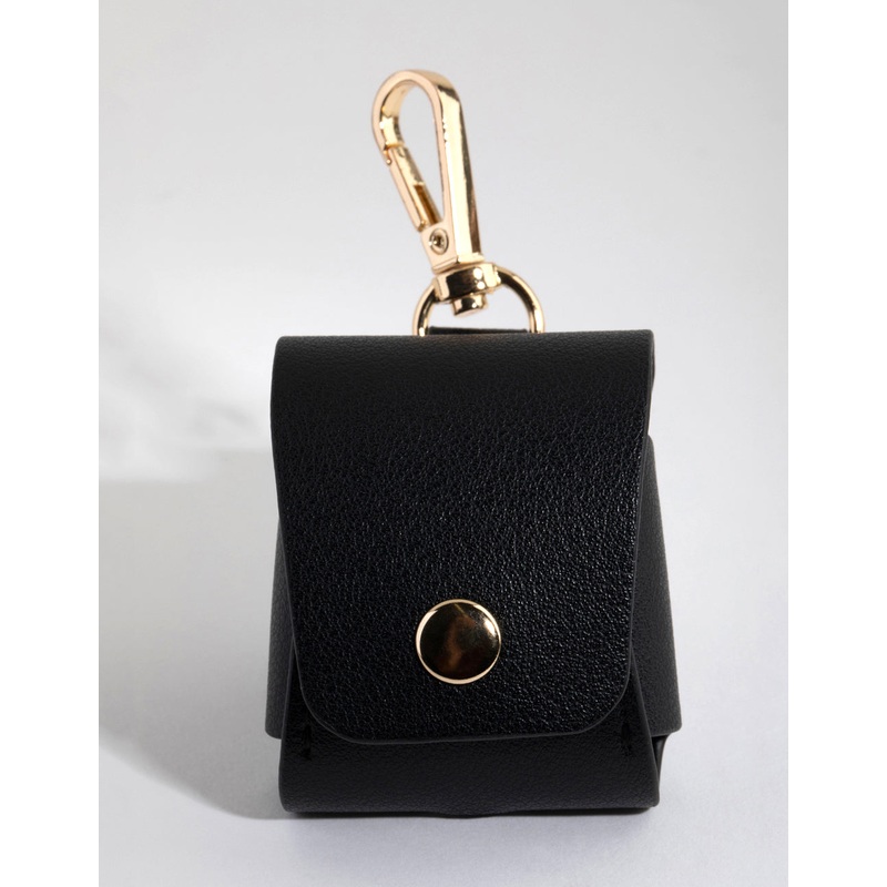 Tall Black PU Leather Earpod Case