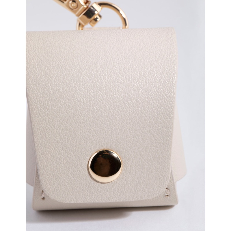 Tall Cream PU Leather Earpod Case