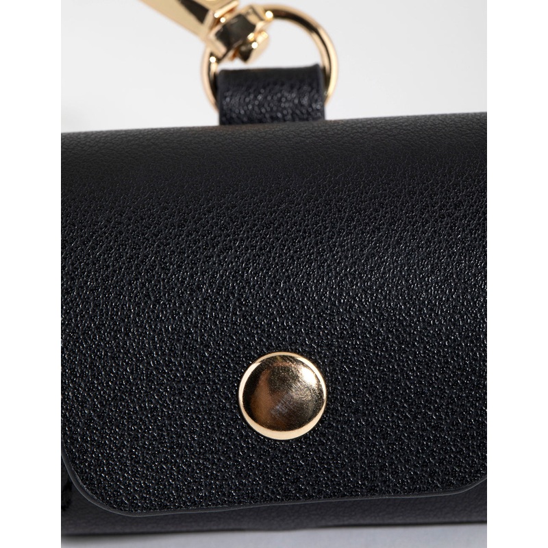 Wide Black PU Leather Earpod Case