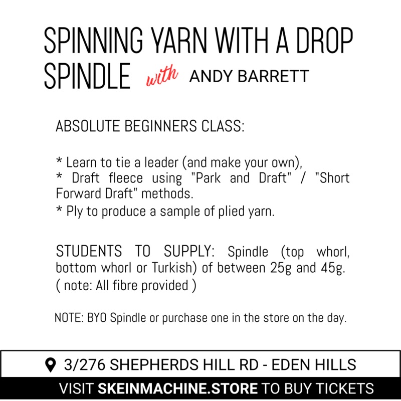 Spinning yarn with a drop spindle – with Andy Barrett (12yo+)