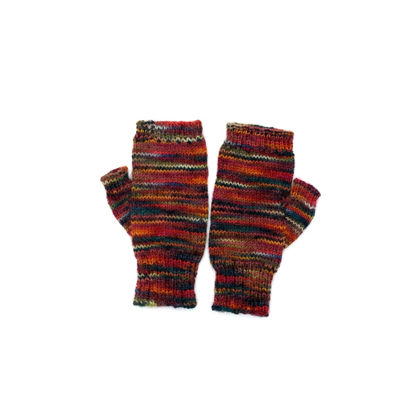 Lorraine – Kids Mittens – Brown Stripe