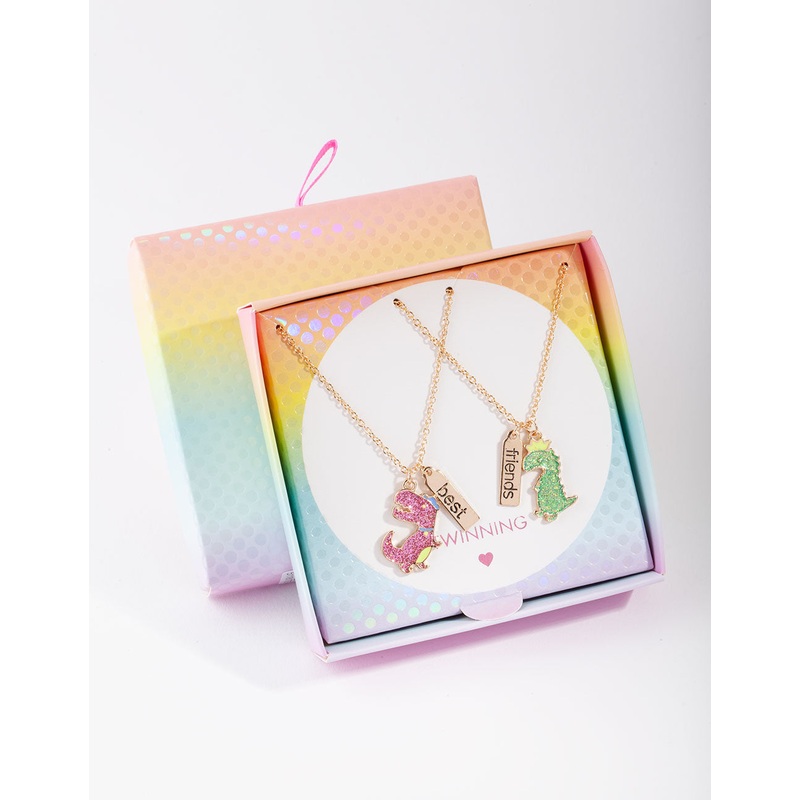 Kids Gold Dinosaur Best Friend Necklace