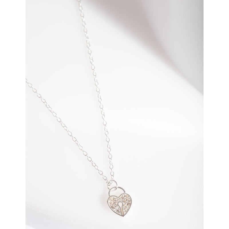 GXM ST PAVE HEART PADLOCK NL