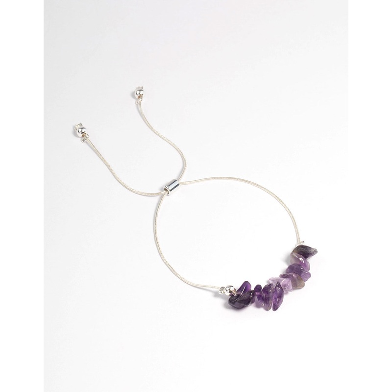 Silver Plated Amethyst Toggle Bracelet