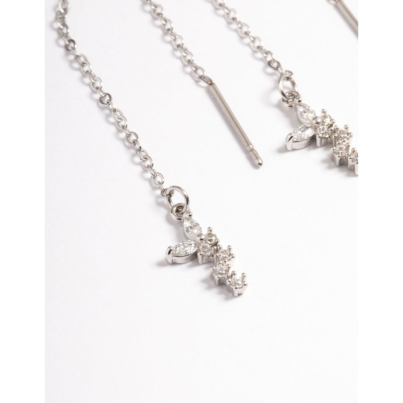 Silver Surgical Steel Butterfly Chain Drop Earrings