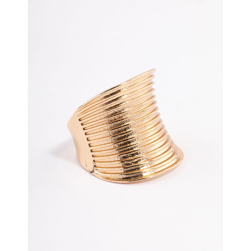 Gold Elongated Band Ring|SM|ML