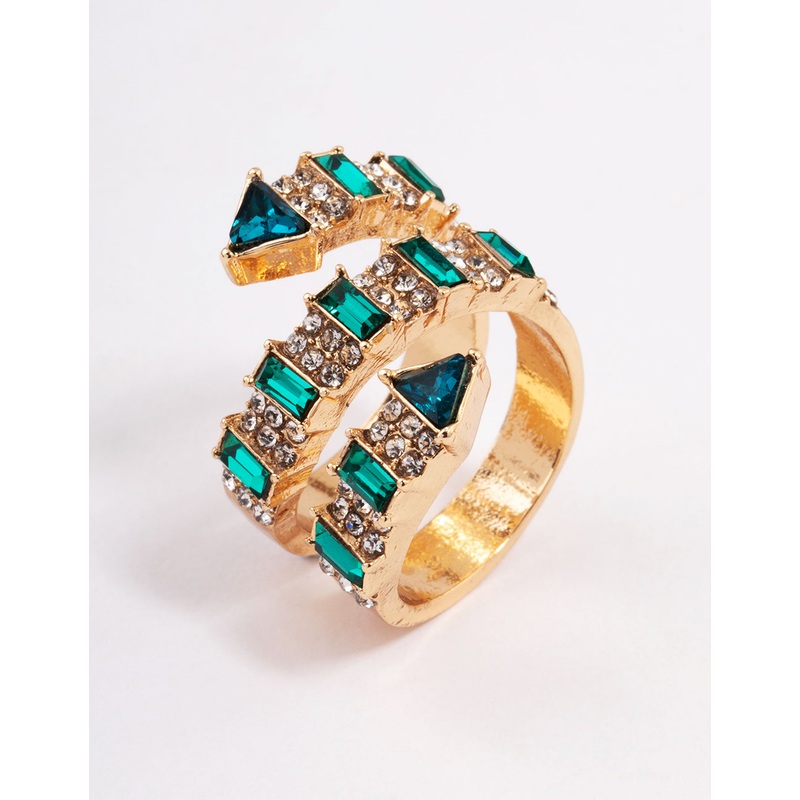 Gold Emerald Wrap Ring|SM|ML