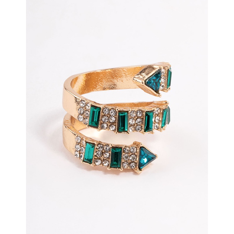 Gold Emerald Wrap Ring|SM|ML