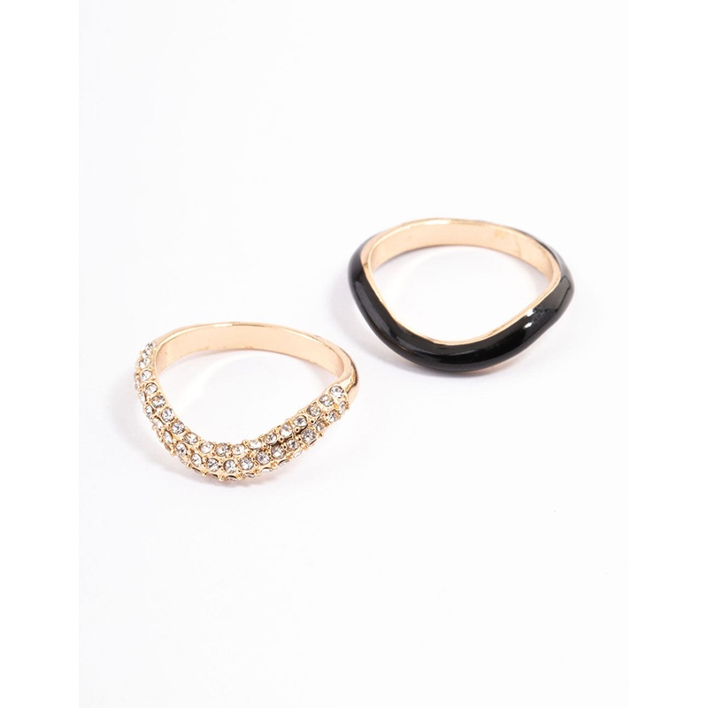 Black Stack Ring Set|SM|ML