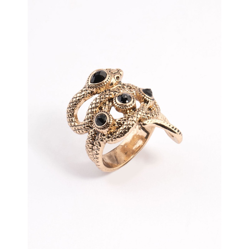 Black Wrap Snake Ring|SM|ML