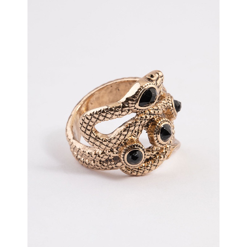 Black Wrap Snake Ring|SM|ML
