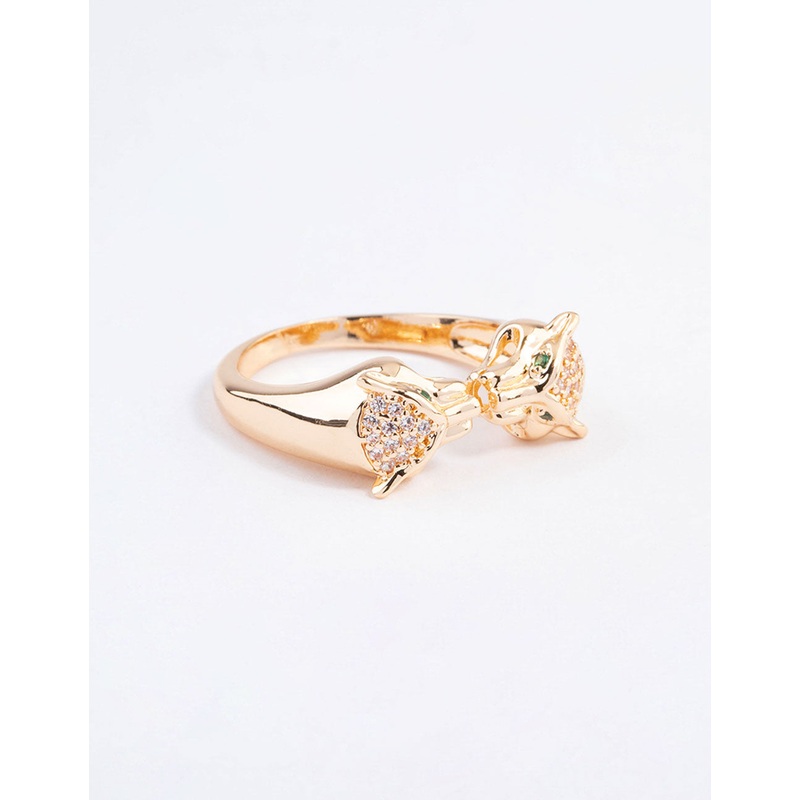 Gold Double Cheetah Ring|SM|ML