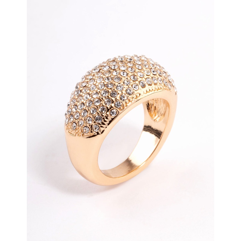 Gold Pave Dome Ring|SM|ML