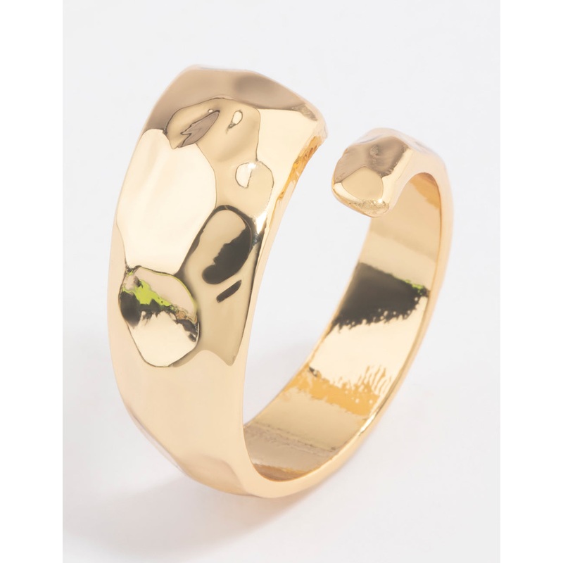 Gold Plated Bold Texture Wrap Ring