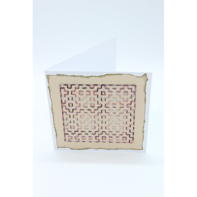 Sashiko – Feathering – Greeting Card – 14×14 cm (C1741)