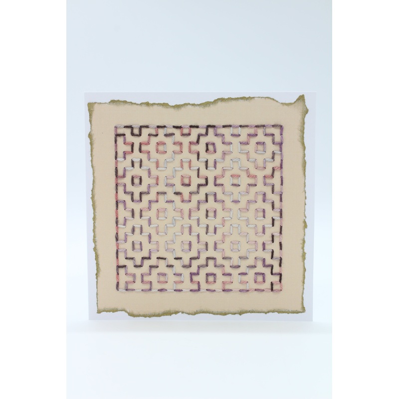 Sashiko – Feathering – Greeting Card – 14×14 cm (C1741)