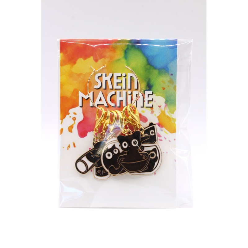 Premium Stitch Markers – Black Cats