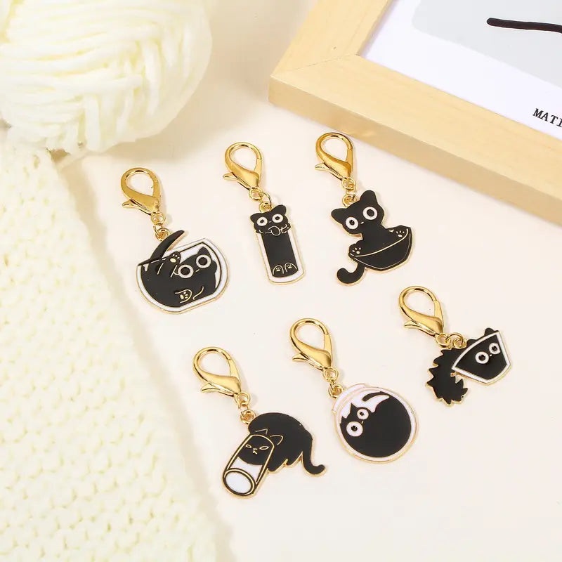 Premium Stitch Markers – Black Cats