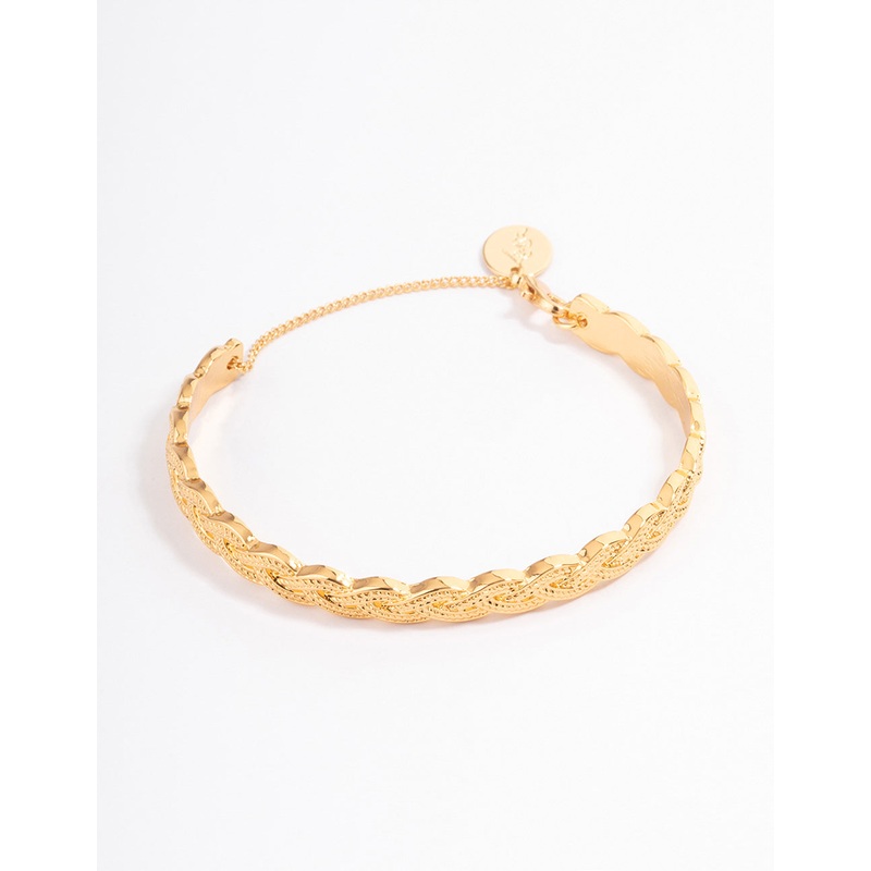 Gold Plated Twisted Weave Wrist Cuff