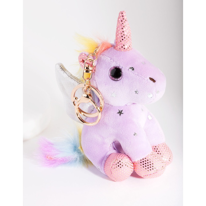 Kids Purple Unicorn Keyring