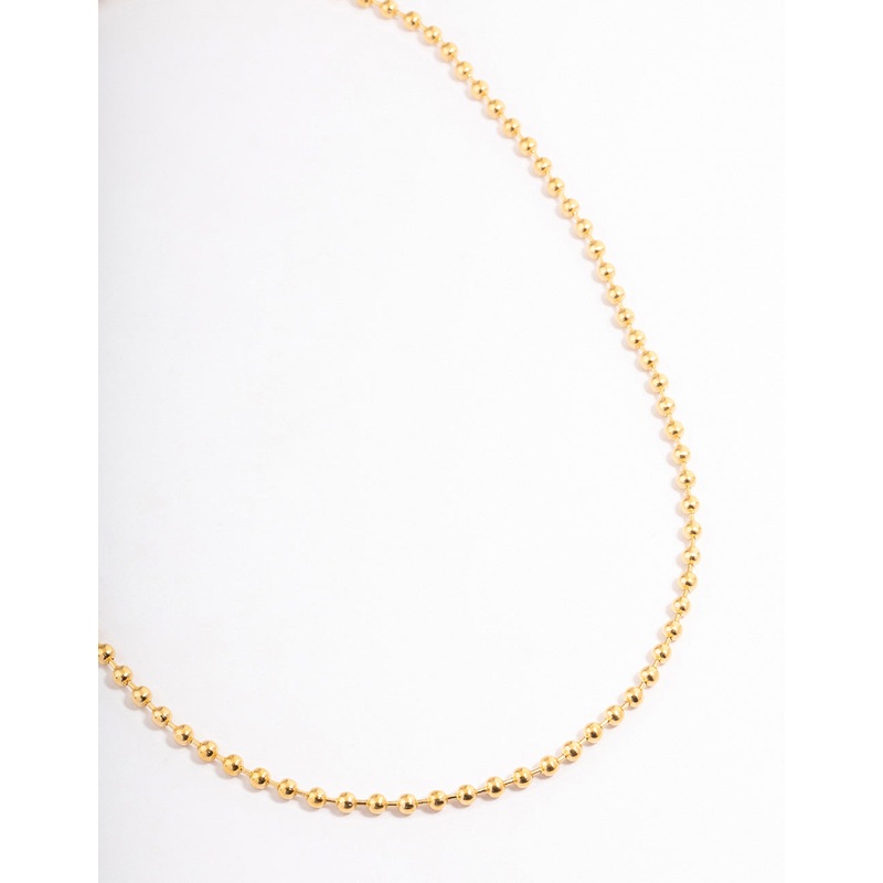 Waterproof Gold Plated Stainless Steel Thin Ball Chain Necklace