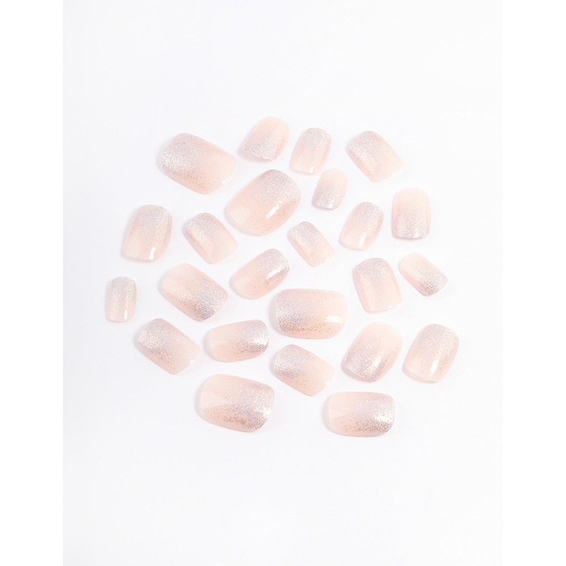 Tweens Blush Glitter Press On Nails