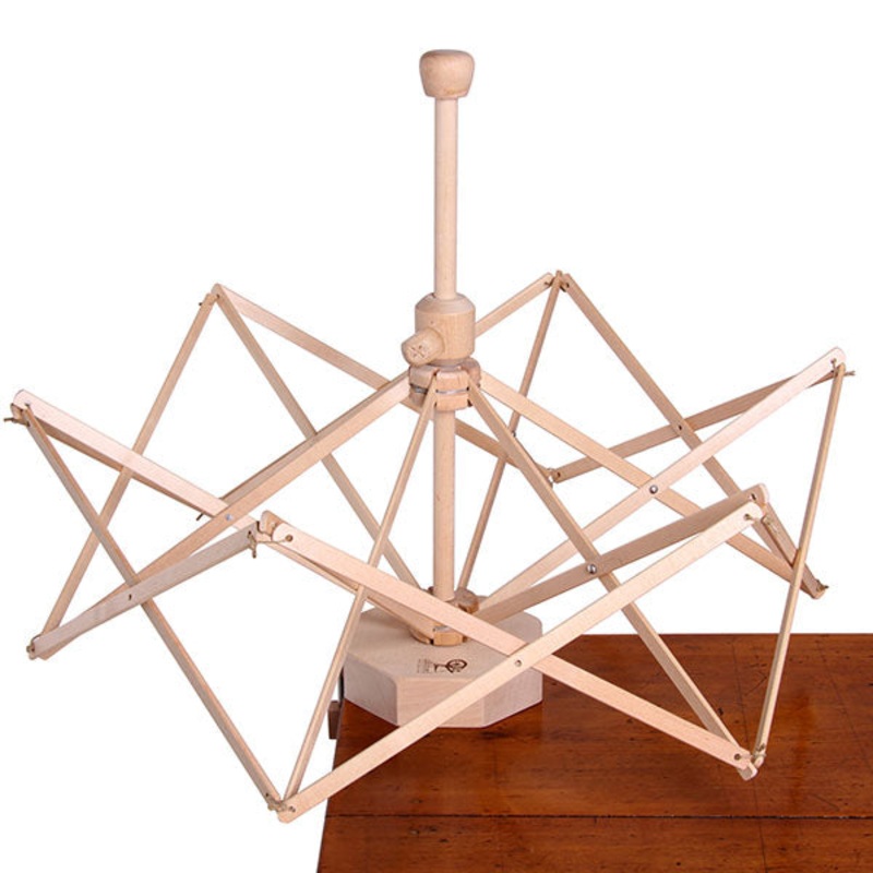 Wooden Umbrella Swift – Warping tools Yarn holders and winders