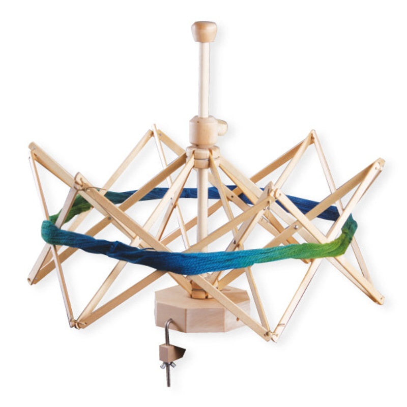 Wooden Umbrella Swift – Warping tools Yarn holders and winders