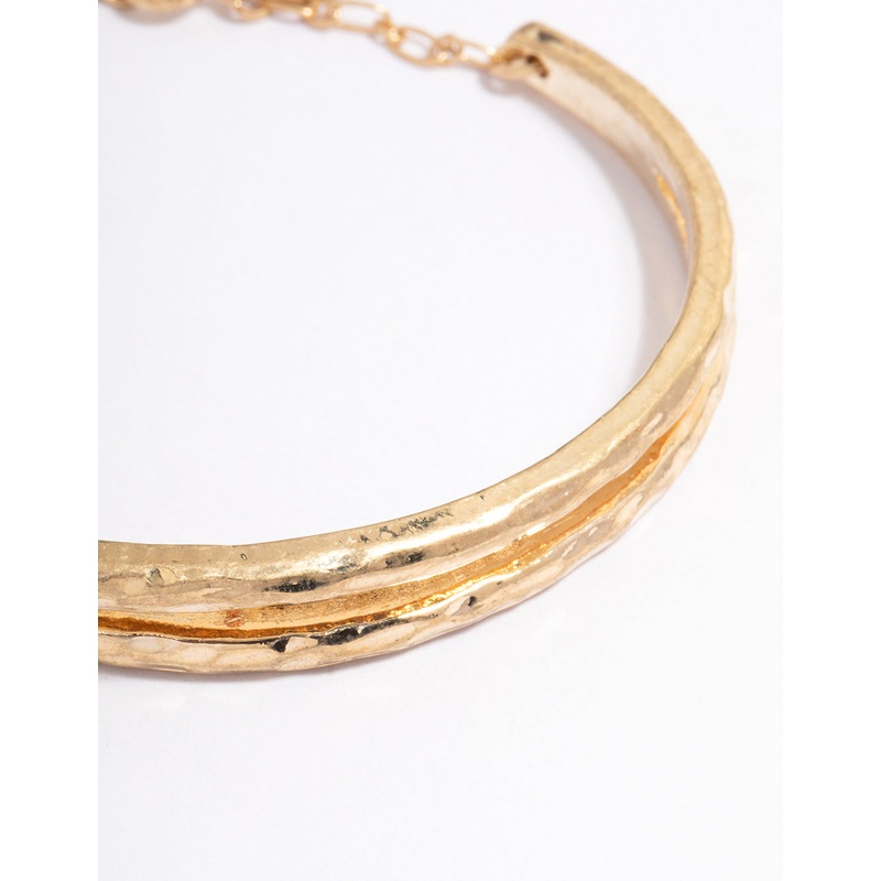 Worn Gold Molten Cuff Bangle