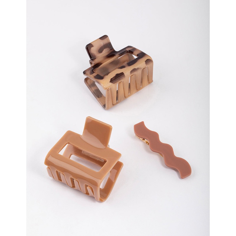 Acrylic Squiggle Claw Clip Pack