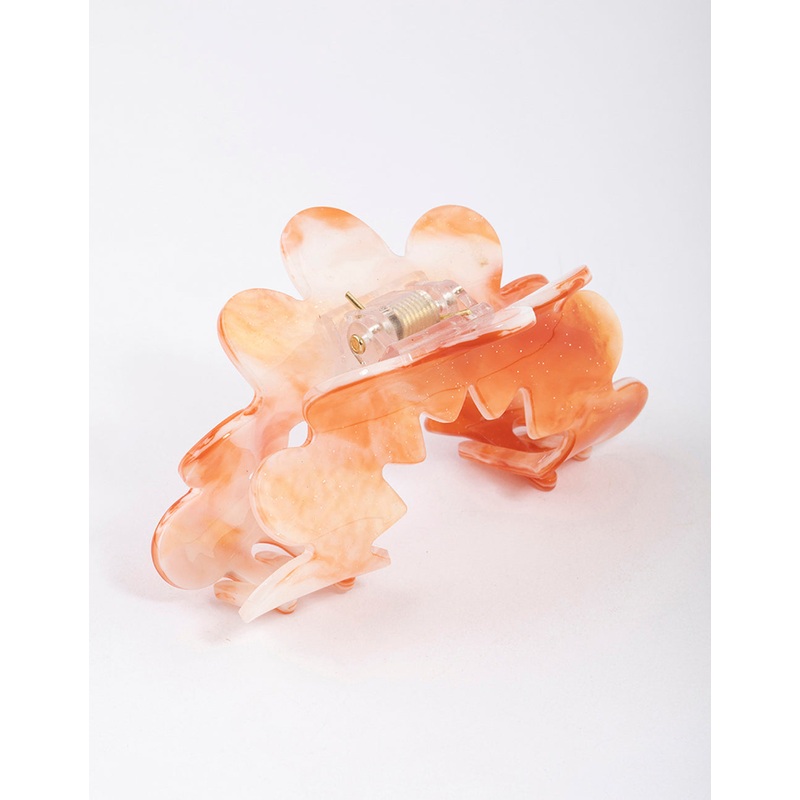 Acrylic Wavy Marble Claw Clip