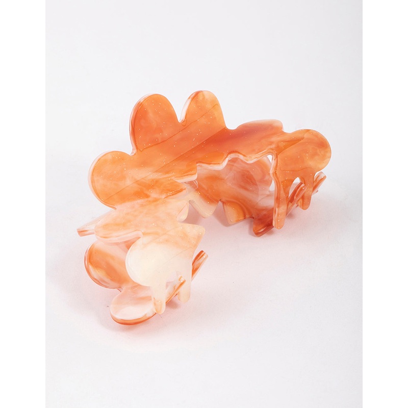 Acrylic Wavy Marble Claw Clip