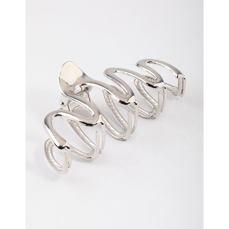 Silver Squiggle Claw Clip