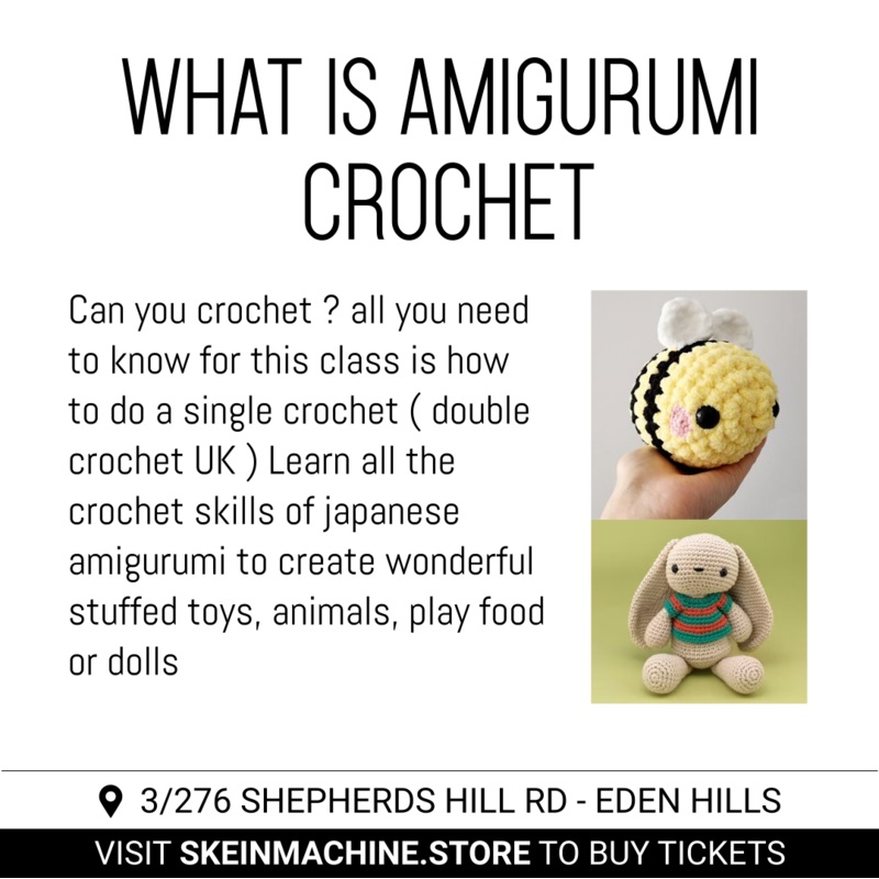 Amigurumi Crochet Class with Retro Nanna (14yo+)