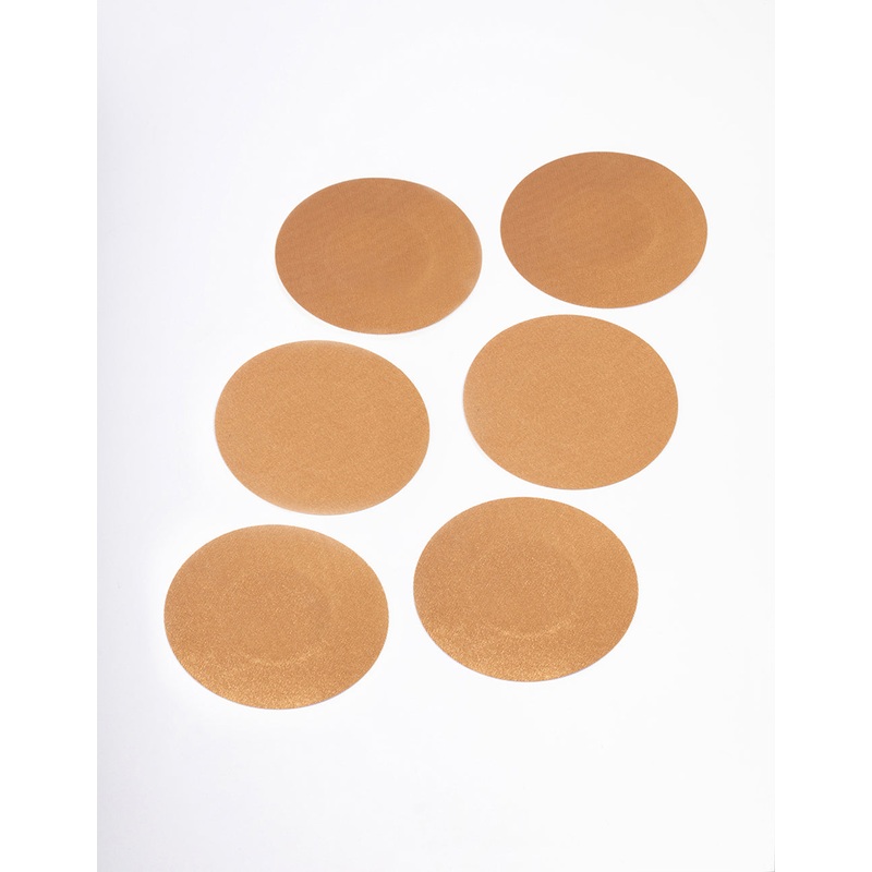 Brown Fabric Round Nipple Covers Pack