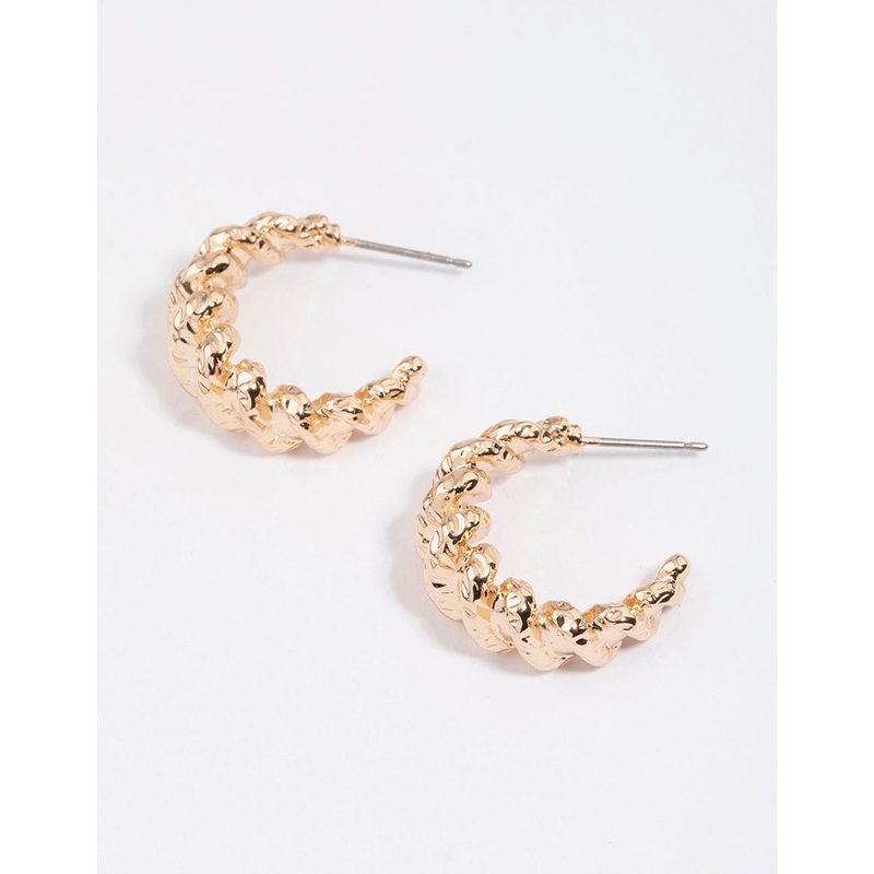 Gold Coated Rose Stud Earrings