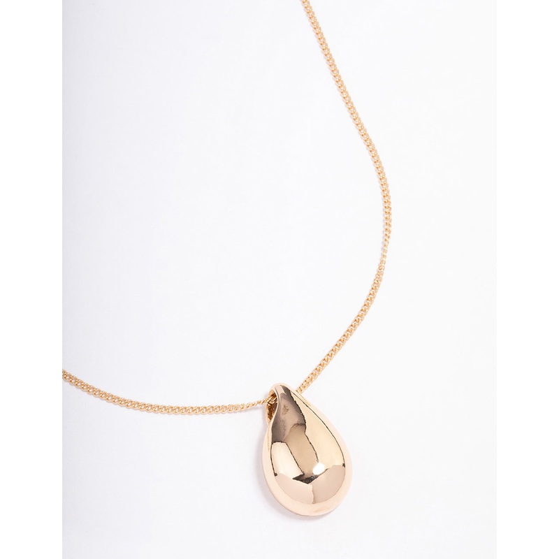 Gold Mini Pear Drop Pendant Necklace