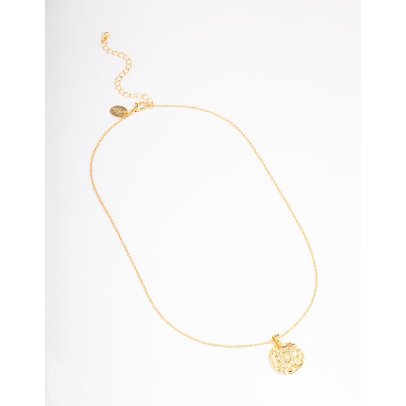 Gold Plated Libra Coin Pendant Necklace