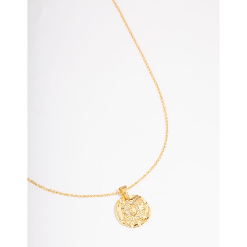 Gold Plated Libra Coin Pendant Necklace