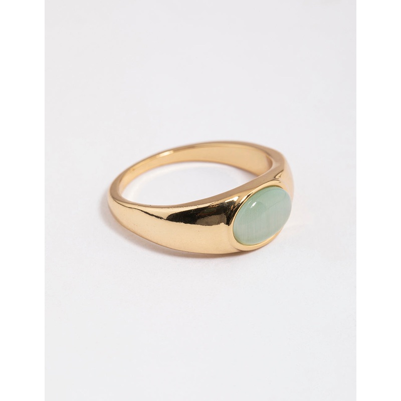 Gold Plated Oval Signet Ring|SM|ML