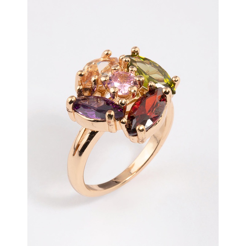 Gold Oval Stone Cocktail Ring|SM|ML