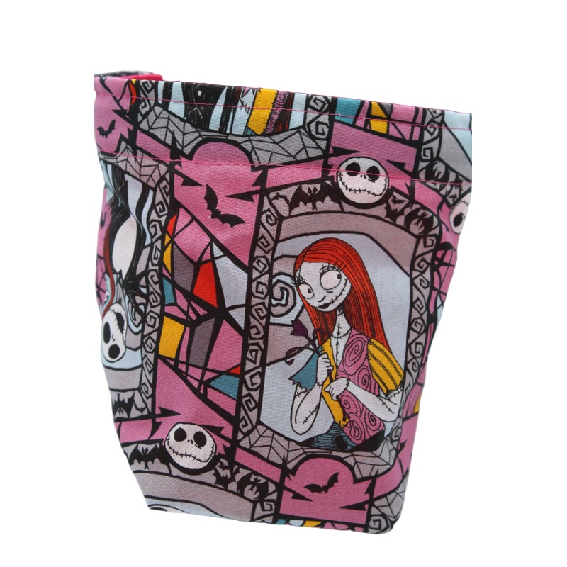 Handmade Pin Cushion & Thread Catcher – Skellington Halloween Pink