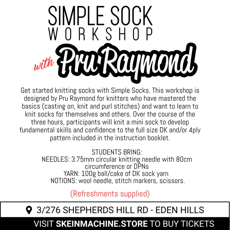 SIMPLE SOCKS workshop with Pru Raymond