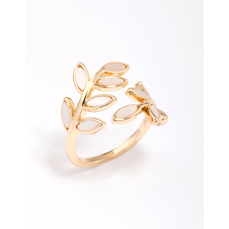 Gold Cats Eye Laurel Ring