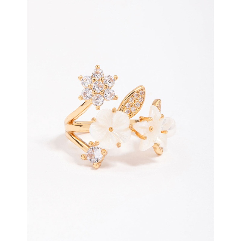 Gold Plated Floral Bouquet Ring