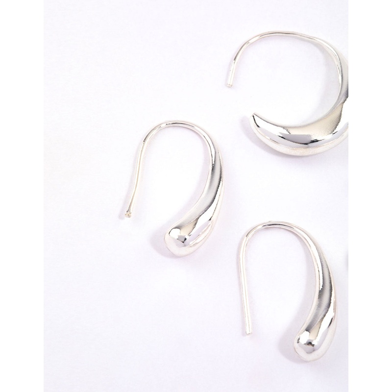 Silver Teardrop Hoop Earrings Pack