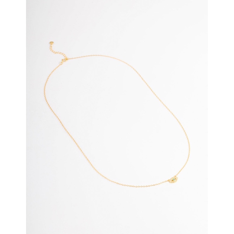 Gold Plated Sterling Silver Evil Eye Necklace